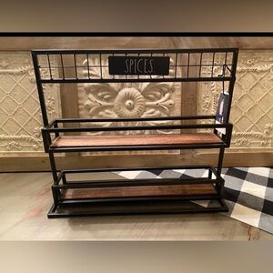 Rae Dunn Metal & Wood Spices 2-tier Rack - Brand new!  Modern farmhouse design